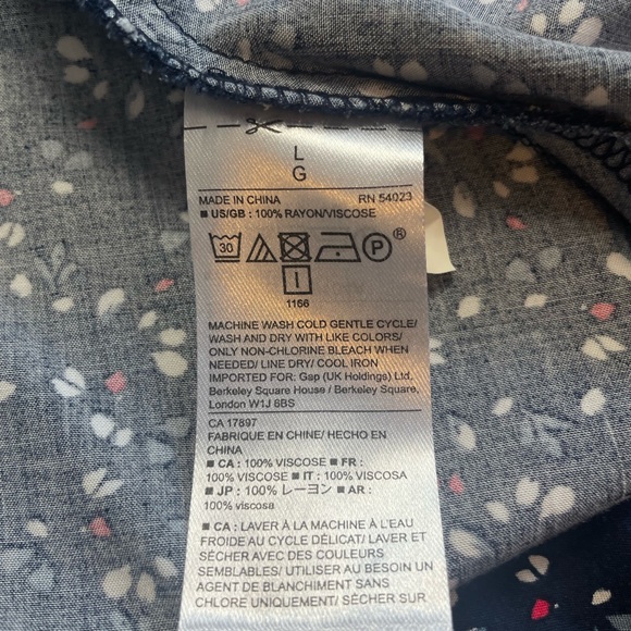 Navy floral print dress-Gap size L - Picture 4 of 5